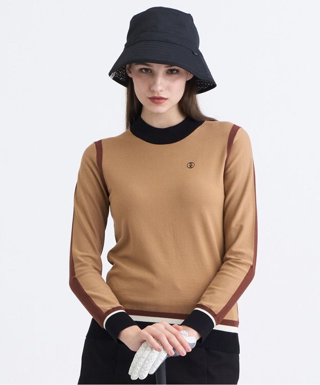 23区GOLF 【WOMEN】カラーブロックセーター ベージュ系