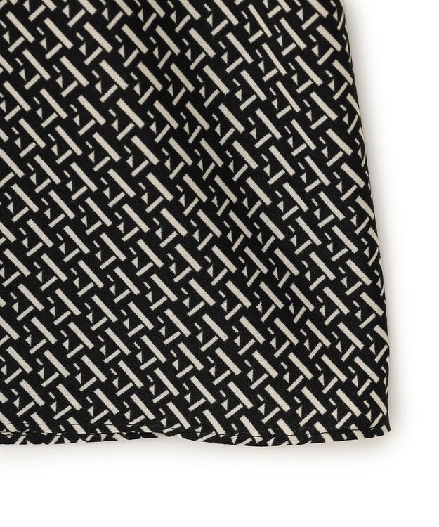 23区 【洗える】ジオメトリックパネルプリント ワンピース ブラック系