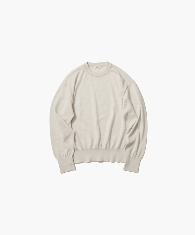 ATON RAMIE WOOL | クルーネックセーター WARM WHITE