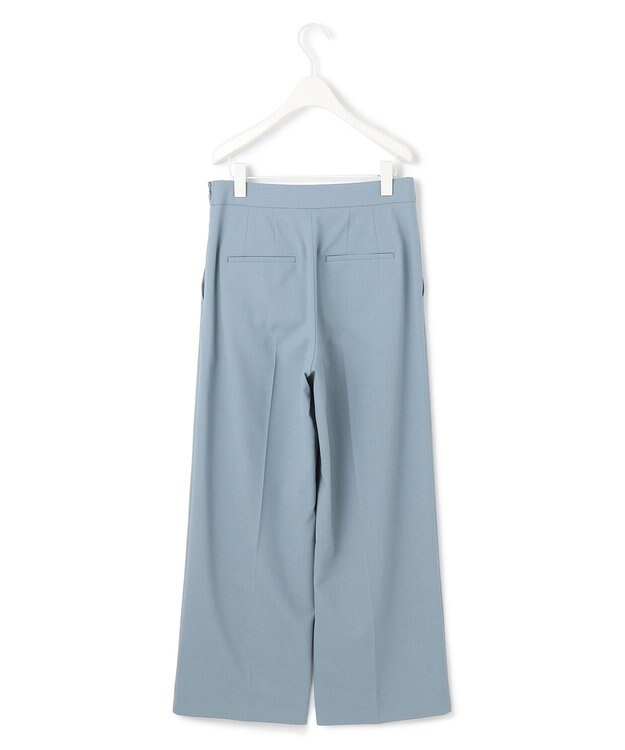 ICB 【洗える】ウール2WAYストレッチ ワイドストレートパンツ ブルーシェイド系