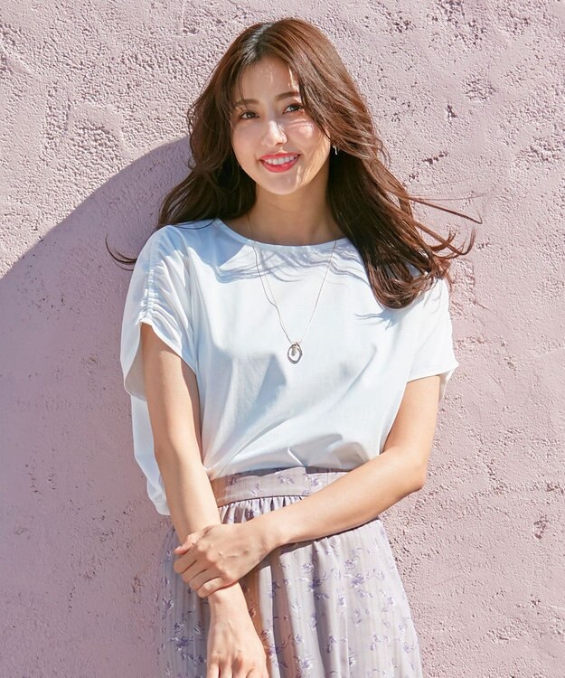 ANY SIS プレーティングジャージーフレンチスリーブ カットソー オフ