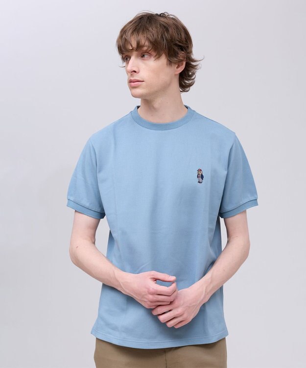 J.PRESS MEN 新デザイン【BULLDOG BOY】カノコレジメン クルーネック Tシャツ