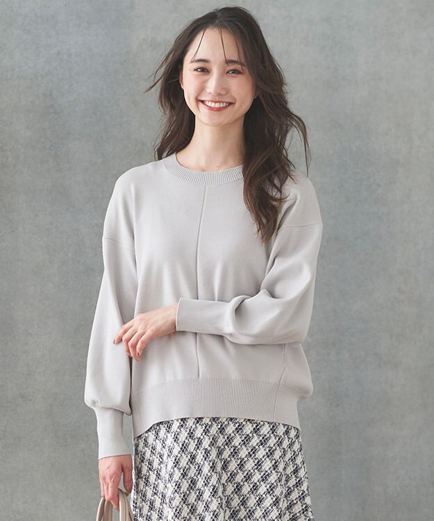 ANY SIS 【洗える】フロントライン ニット ミントグレー