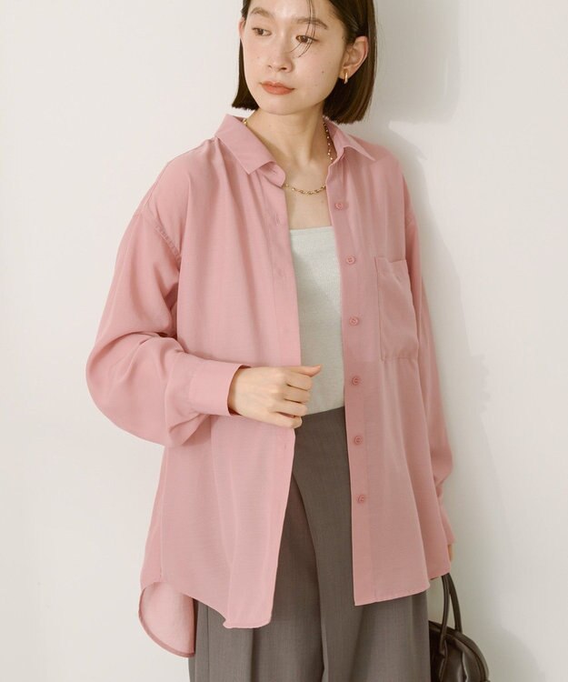 AMERICAN HOLIC シアーボイルオーバーシルエットシャツ Pink