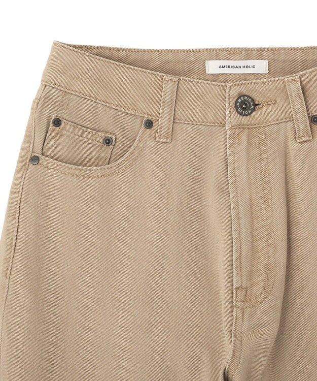AMERICAN HOLIC ルーズストレートカラーデニムパンツ Beige