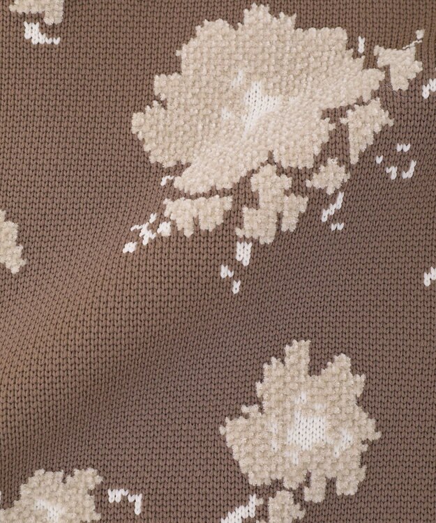 earth music&ecology SET2点フラワージャガードカーデ+ビスチェ Brown