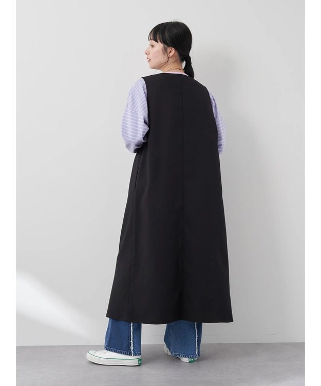 earth music&ecology フロントジップジャンスカ Black