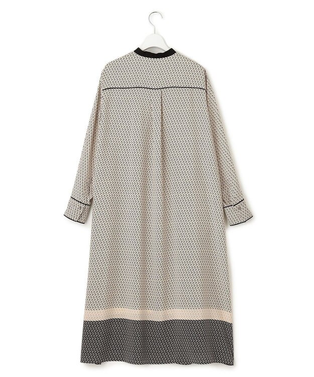 23区 L 【洗える】ジオメトリックパネルプリント ワンピース ブラック系