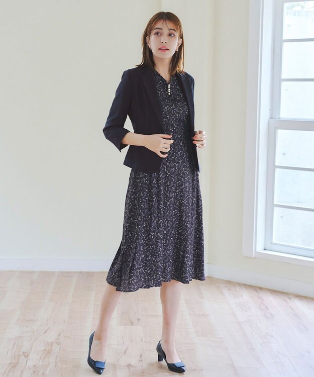 Tiaclasse 【吸水速乾・接触冷感・UVケア・防シワ・洗える】カチオンテーラードジャケット ネイビー