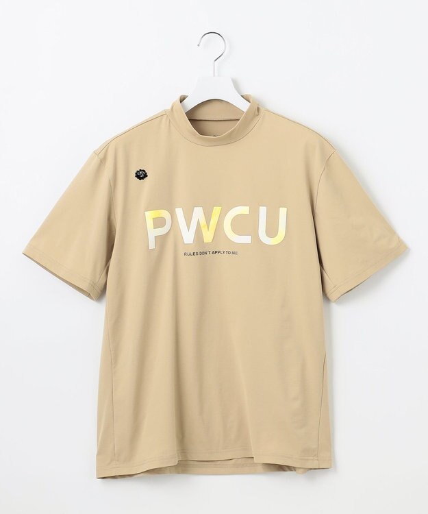 PW CIRCULUS 【吸水速乾 / UV遮蔽率99% UVカット / ストレッチ】【MEN】バックメッシュポケットモックT ゴルフ ベージュ系