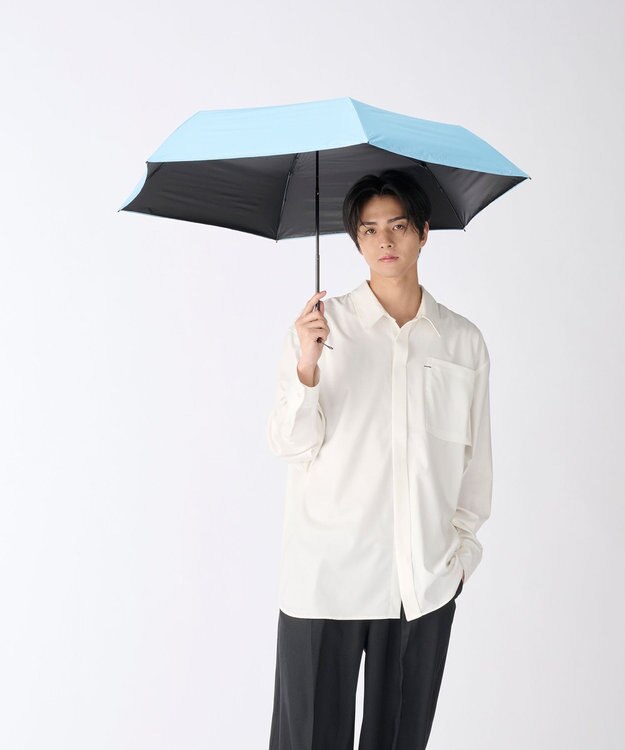 MOONBAT 【遮光100％/超軽量/耐久性】マジで軽い傘 晴雨兼用 折りたたみ日傘 マジカルテックプロテクション Tough W rib 55cm ペールスカイ