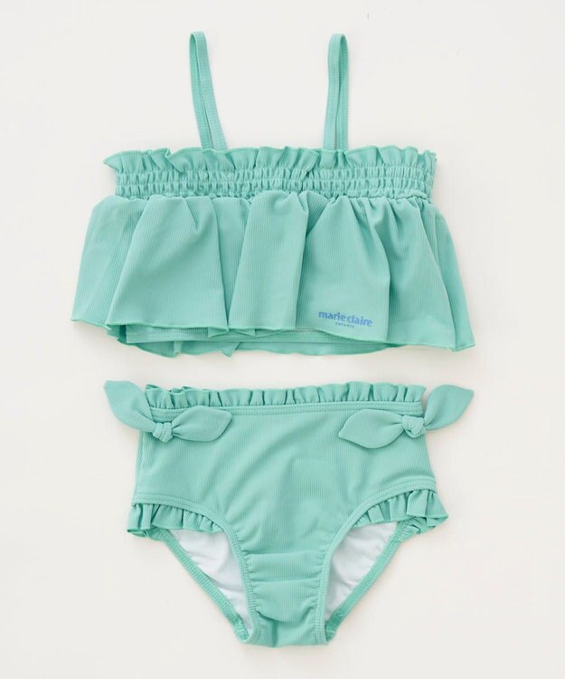 OP／FILA 【marie claire ENFANTS】ニットリブセパレート水着 ミント