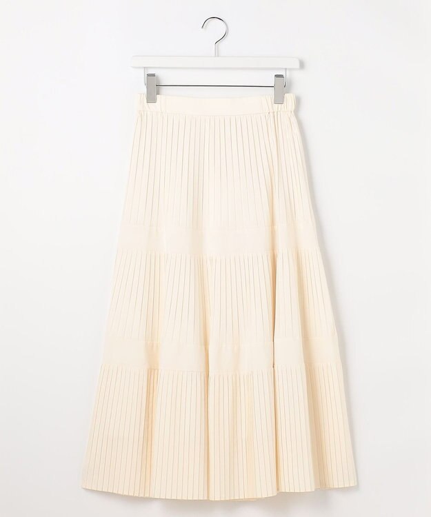 ANY SIS L プリーツ切替 スカート アイボリー