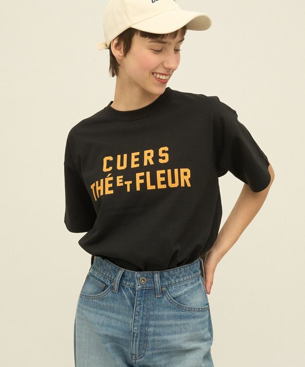 AMERICAN HOLIC デザインカレッジロゴプリントTシャツ Black