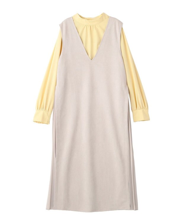 YECCA VECCA 【2点SET】ブラウスセットプリーツMIXジャンスカ Light Gray