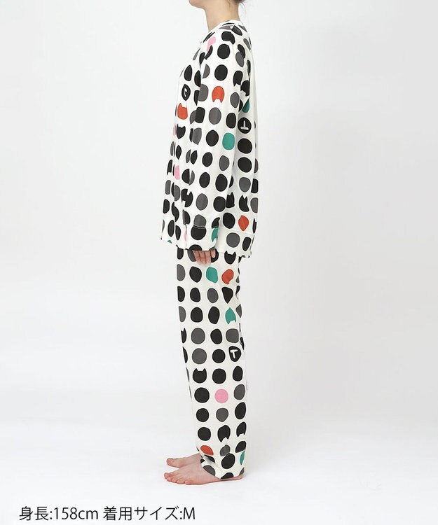 tsumori chisato SLEEP ツモリチサト パジャマ 綿100%(本体) 天竺素材 長袖 長ズボン レディース UDX598 /ワコール アイボリー