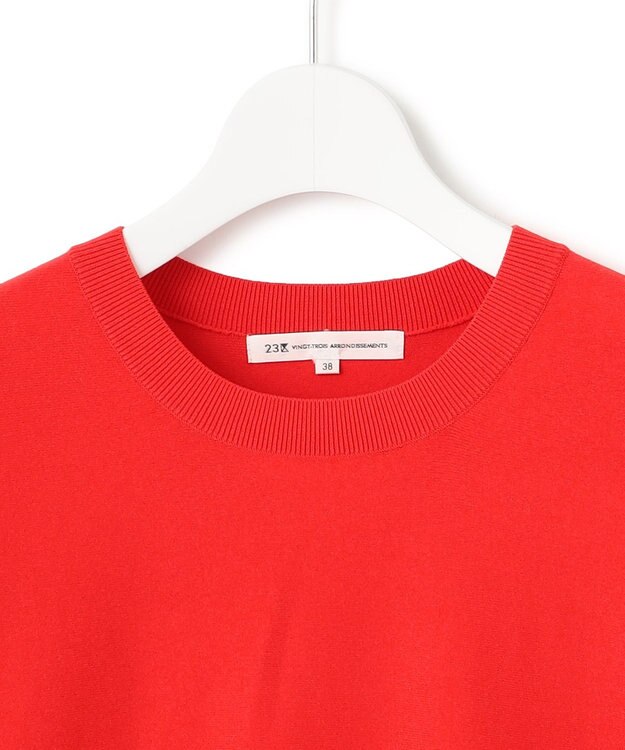 23区 S 【洗える】レーヨンポリエステルストレッチ ドルマン ニット オレンジ系