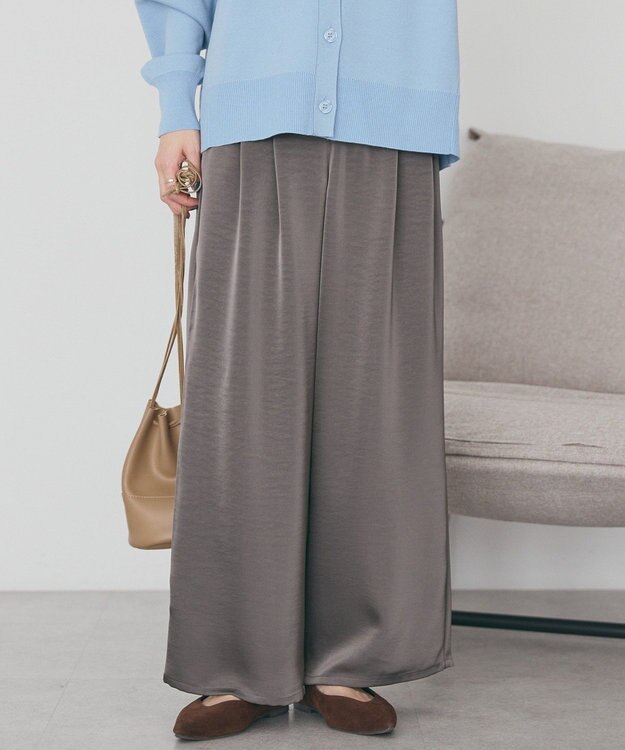 AMERICAN HOLIC サテンリラックスイージーパンツ Charcoal Gray