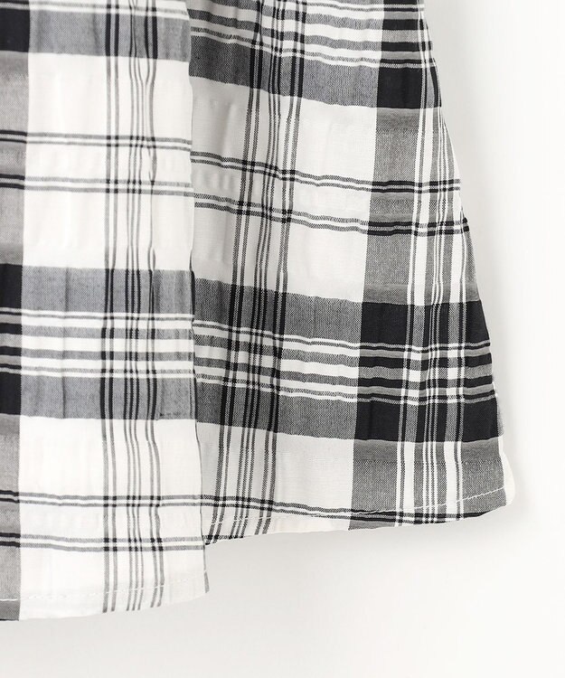 ANY KIDS ドッキング チェック柄 ワンピース モノトーン系