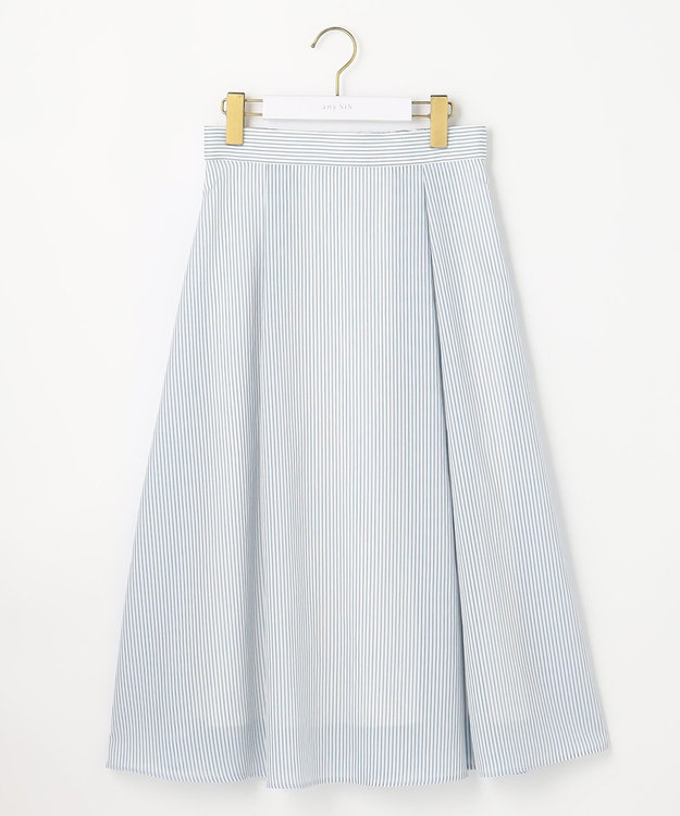 ANY SIS 【洗える】エアリーストライプ スカート ブルーストライプ