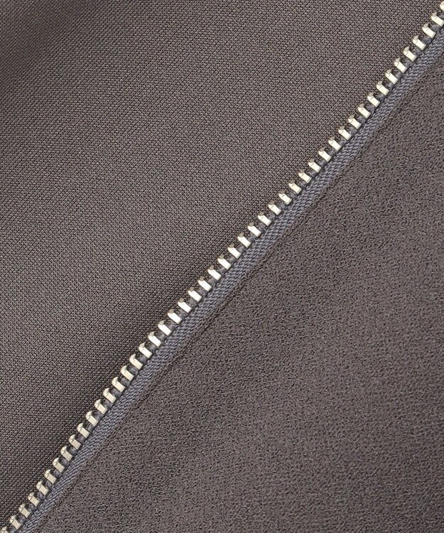 J.PRESS LADIES ジョーゼットジャージー タックスリーブ ブルゾン グレー系