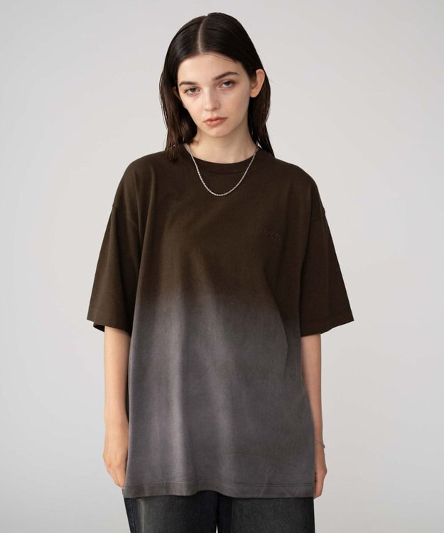 WEGO 【ユニセックス着用ITEM/MLサイズ展開】グラデーションワンポイントT（SS） ブラウンその他