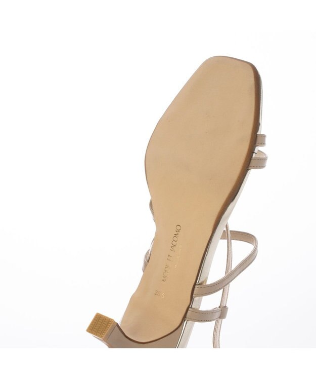 MODE ET JACOMO <MODE ET JACOMO>アシンメトリーストラップサンダル ベージュコンビ