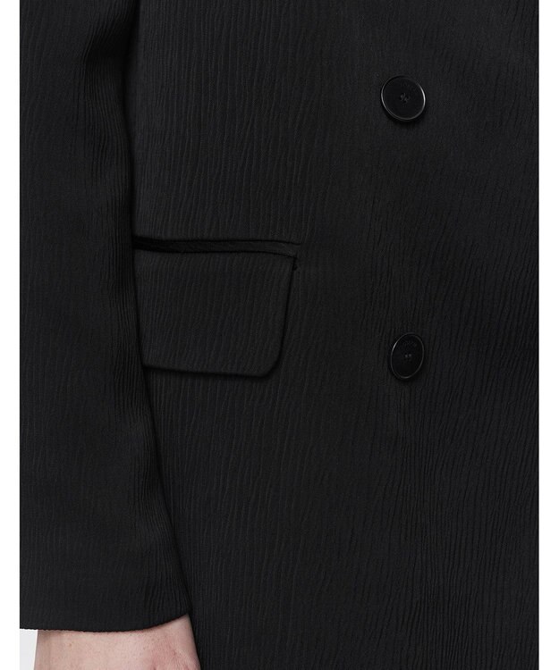 JOSEPH テクスチャードビスコース　ダブルブレステッドジャケット Black