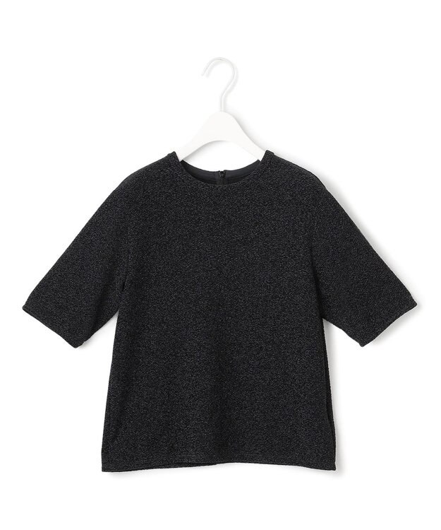 ICB 【洗える】シャイニーラメジャガード カットソー ブラック系