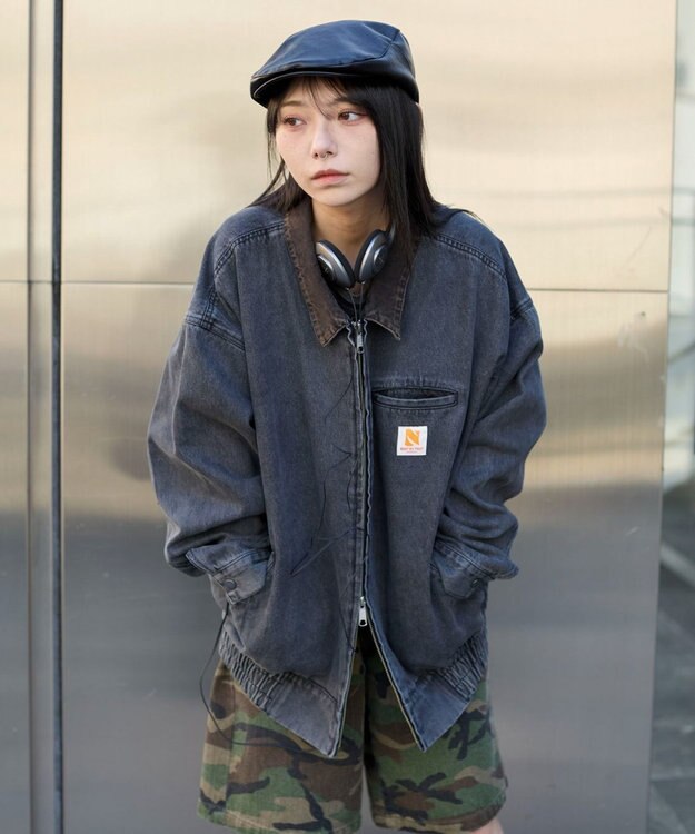 WEGO ワーカーズWジップデニムブルゾン