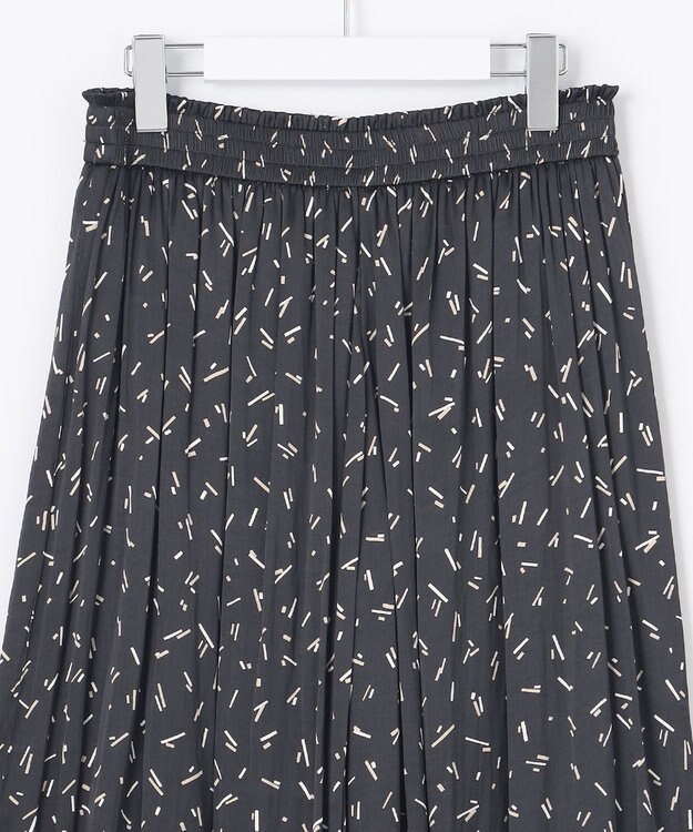 自由区 L 【ウエストゴム・長さ調整可・洗える】ビンテージサテンプリント柄 ガウチョパンツ ブラック系5