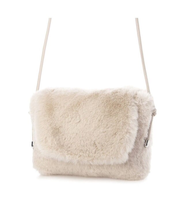 UNBILLION カシュカシュ cachecache / エコファーシンプルフラップショルダー アイボリー