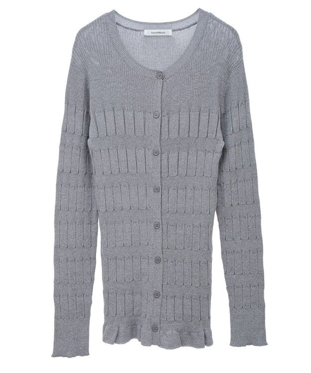 Green Parks プリーツニットカーディガン Light Gray