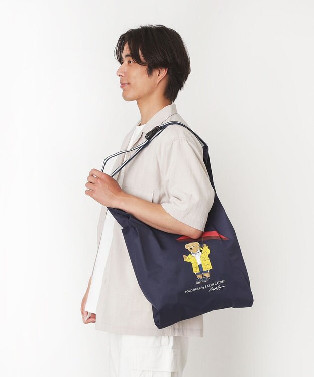 MOONBAT 【2WAY/撥水】POLO RALPH LAUREN レインベア ベルト付きレインバッグ ネイビーブルー