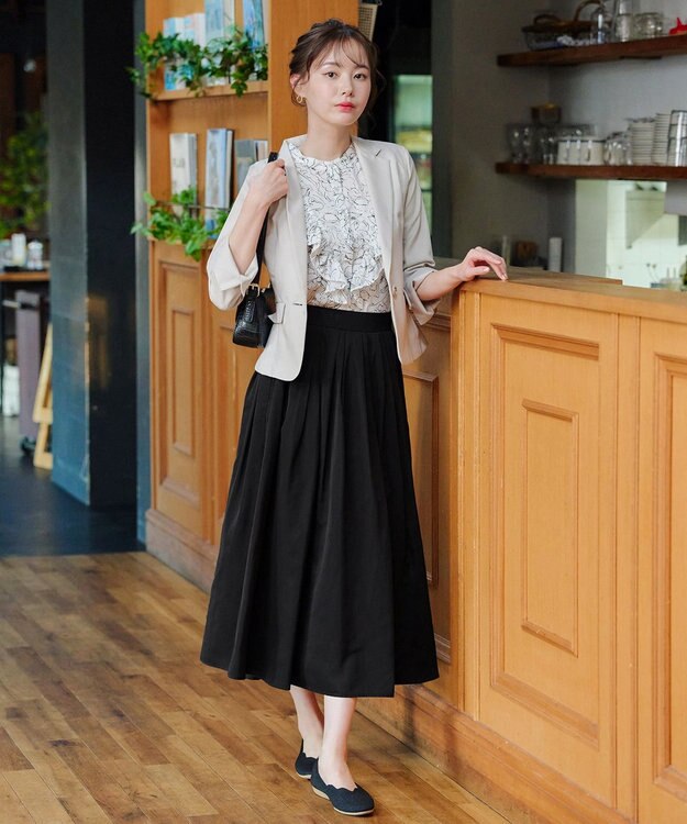 Tiaclasse 【吸水速乾・接触冷感・UVケア・防シワ・洗える】カチオンテーラードジャケット グレージュ