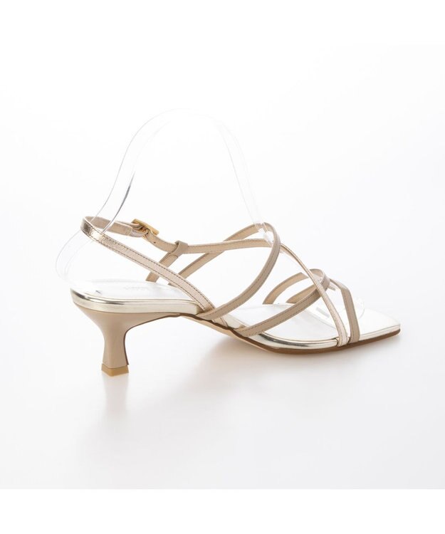 MODE ET JACOMO <MODE ET JACOMO>アシンメトリーストラップサンダル ベージュコンビ