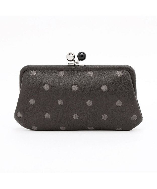 UNBILLION ペルケ perche / アクリル玉がま口長財布 ダークグレードット