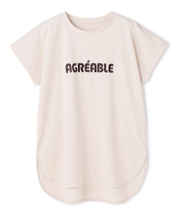 UNFILO BEAUTY FORM-T cotton ロゴ フレンチスリーブ Tシャツ グレージュ
