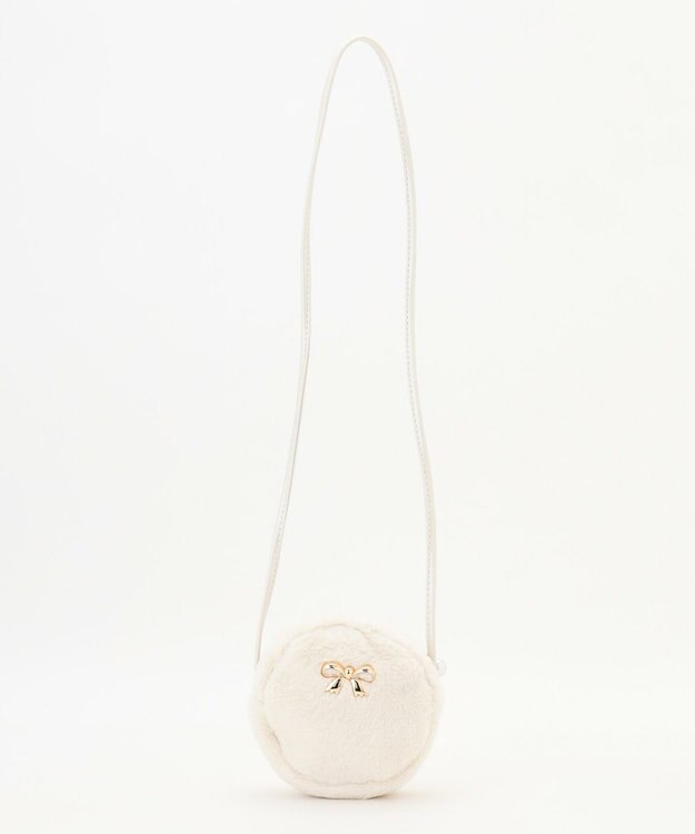 ANY KIDS フェイクファーポシェット ホワイト