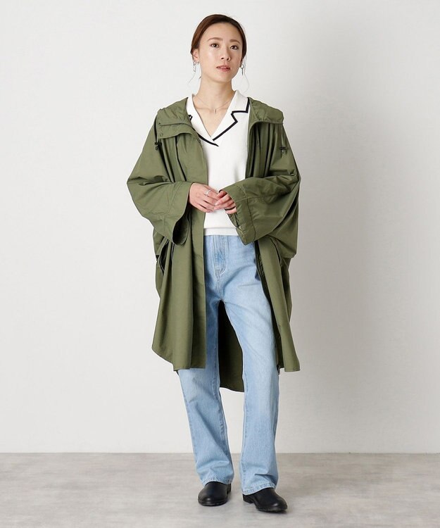 MOONBAT POLO RALPH LAUREN レインポンチョ レインベア 50デニール生地／着丈98cm 収納袋付き カーキー