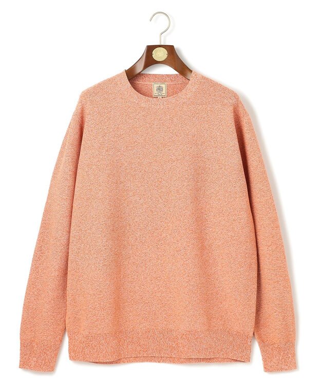 J.PRESS MEN 【KING SIZE】ギマコットンクルーニット オレンジ系