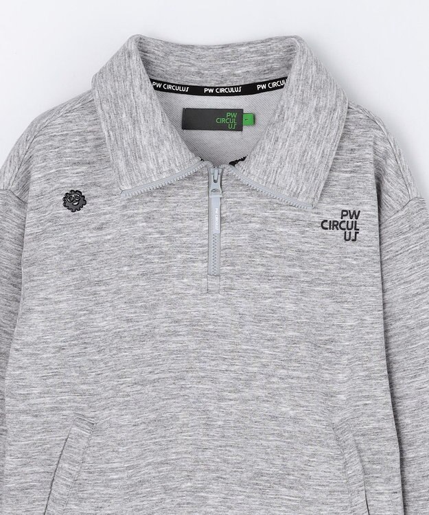 PW CIRCULUS 【WOMEN】ハーフジップ 裏毛スウェットトップス ゴルフウェア レディース グレー系