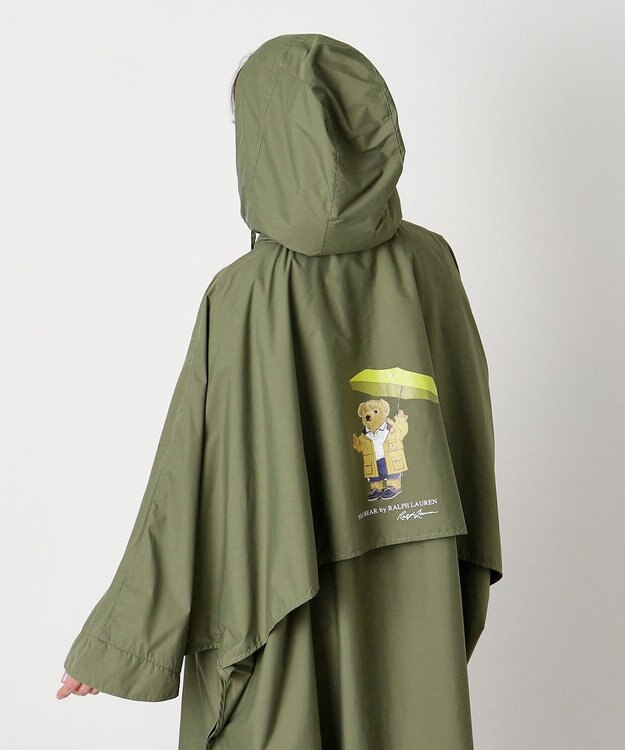 MOONBAT POLO RALPH LAUREN レインポンチョ レインベア 50デニール生地／着丈98cm 収納袋付き カーキー
