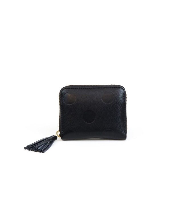 UNBILLION ペルケ perche / ドット型押し・ジャバラカードウォレット ブラック