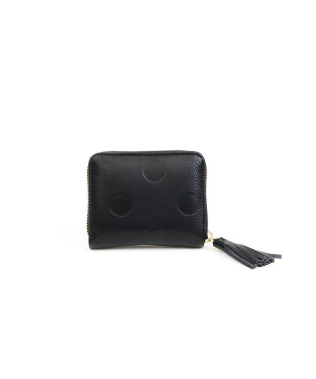 UNBILLION ペルケ perche / ドット型押し・ジャバラカードウォレット ブラック