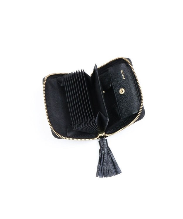 UNBILLION ペルケ perche / ドット型押し・ジャバラカードウォレット ブラック