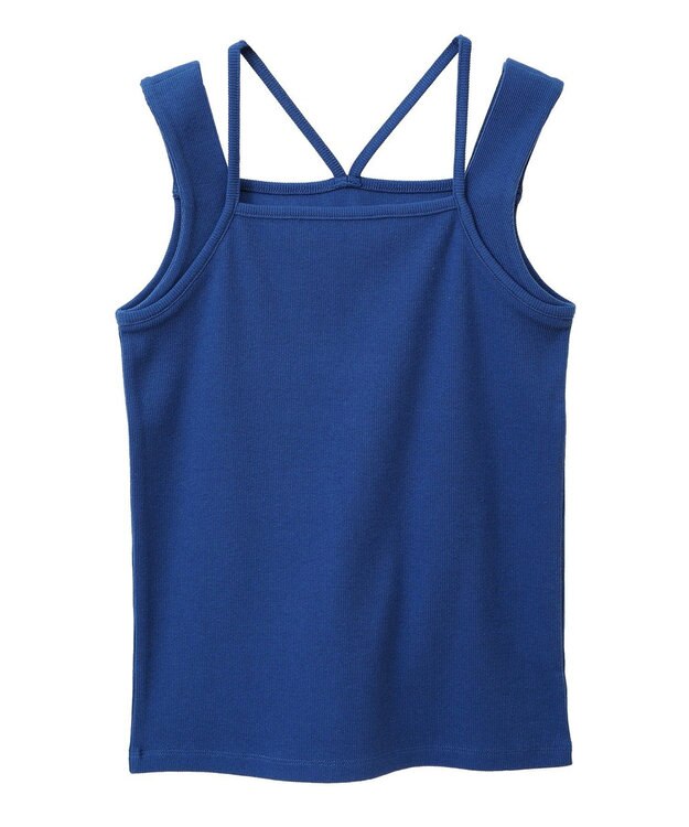 earth music&ecology レイヤードカットタンクトップ Blue