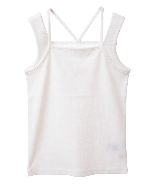 earth music&ecology レイヤードカットタンクトップ Off White