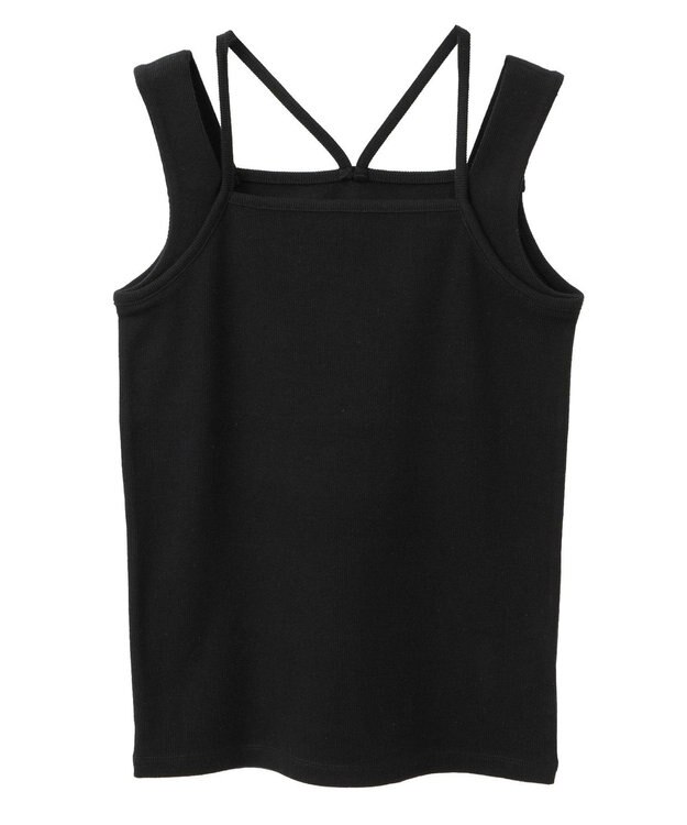 earth music&ecology レイヤードカットタンクトップ Black