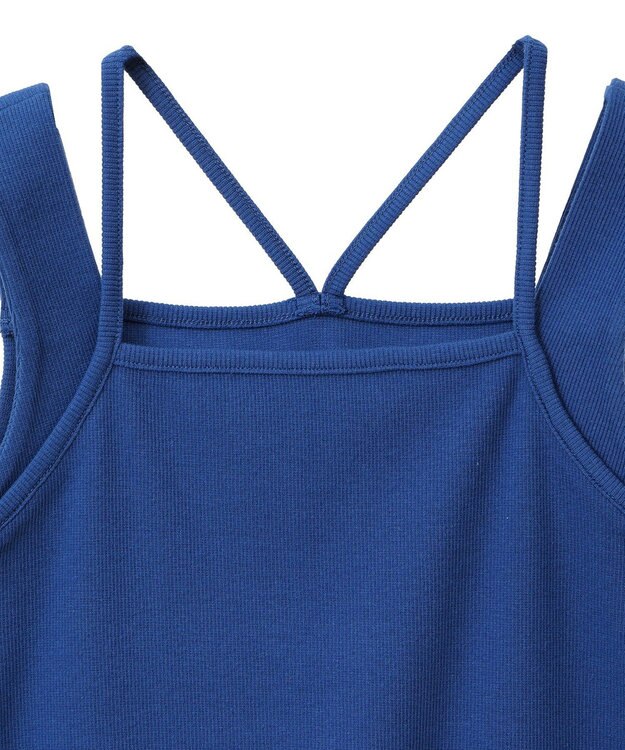 earth music&ecology レイヤードカットタンクトップ Blue